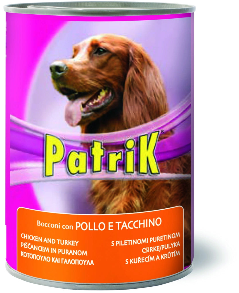 Bocconi per Cani ''Patrik'' Gusto Pollo e Tacchino Gr. 405 24 Pezzi Morando