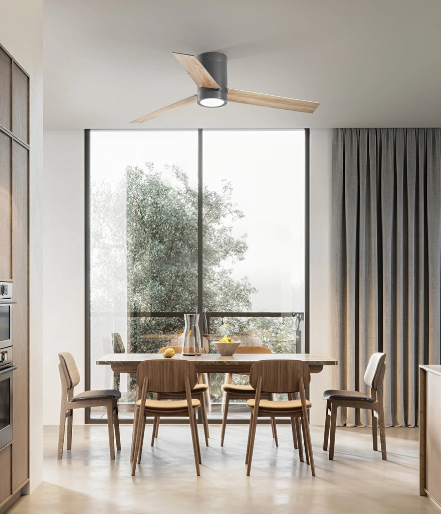 Ventilatore da Soffitto con luce Perenz 7185 GR CT Nero - Ø 132 cm, 3 Pale, 6 Velocità, Motore DC 40W, Silenzioso