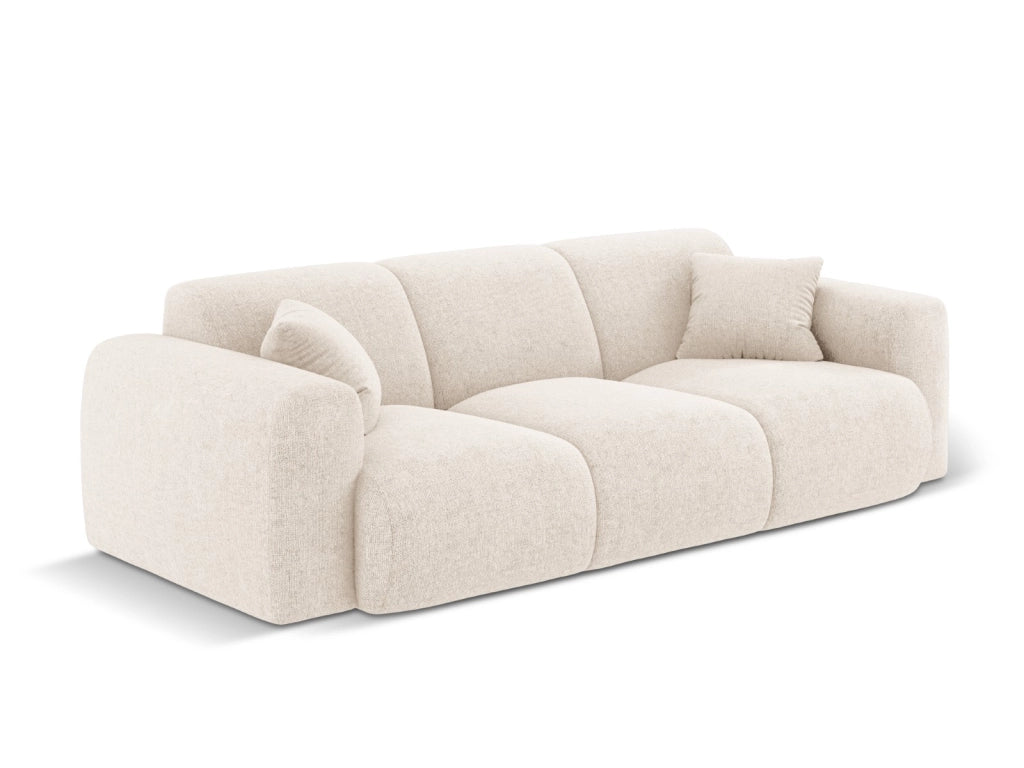 Cosmopolitan Design - Divano "Nolio" 3 posti in ciniglia beige chiaro 