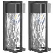 Set di 2 applique da esterno in metallo, stile tradizionale, per porta d'ingresso e veranda, nero per porta d'ingresso e veranda