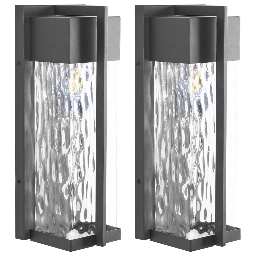 Set di 2 applique da esterno in metallo, stile tradizionale, per porta d'ingresso e veranda, nero per porta d'ingresso e veranda