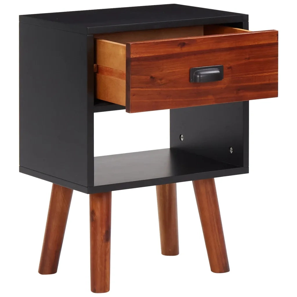 Comodino in Massello Acacia 40x30x57 cm 243176