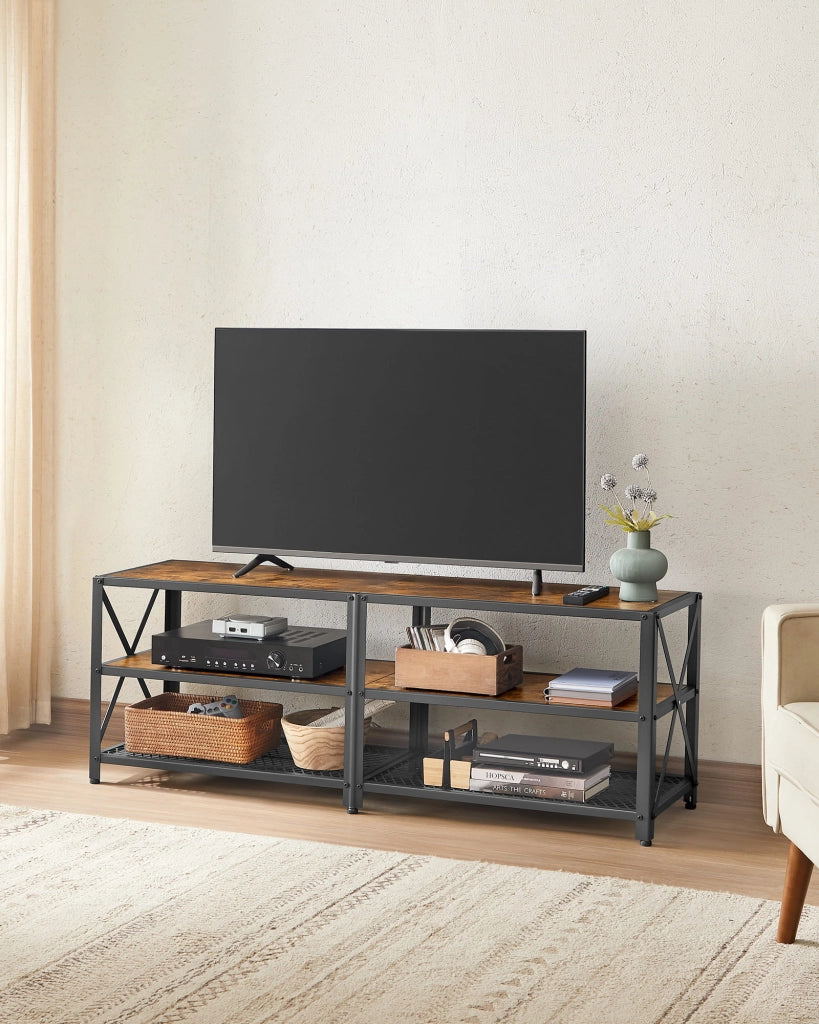 Mobile TV Valora in stile loft rustico marrone per soggiorno