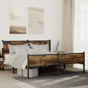Giroletto senza Materasso in Metallo-Struttura Letto Rovere Fumo 160x200 cm 641393
