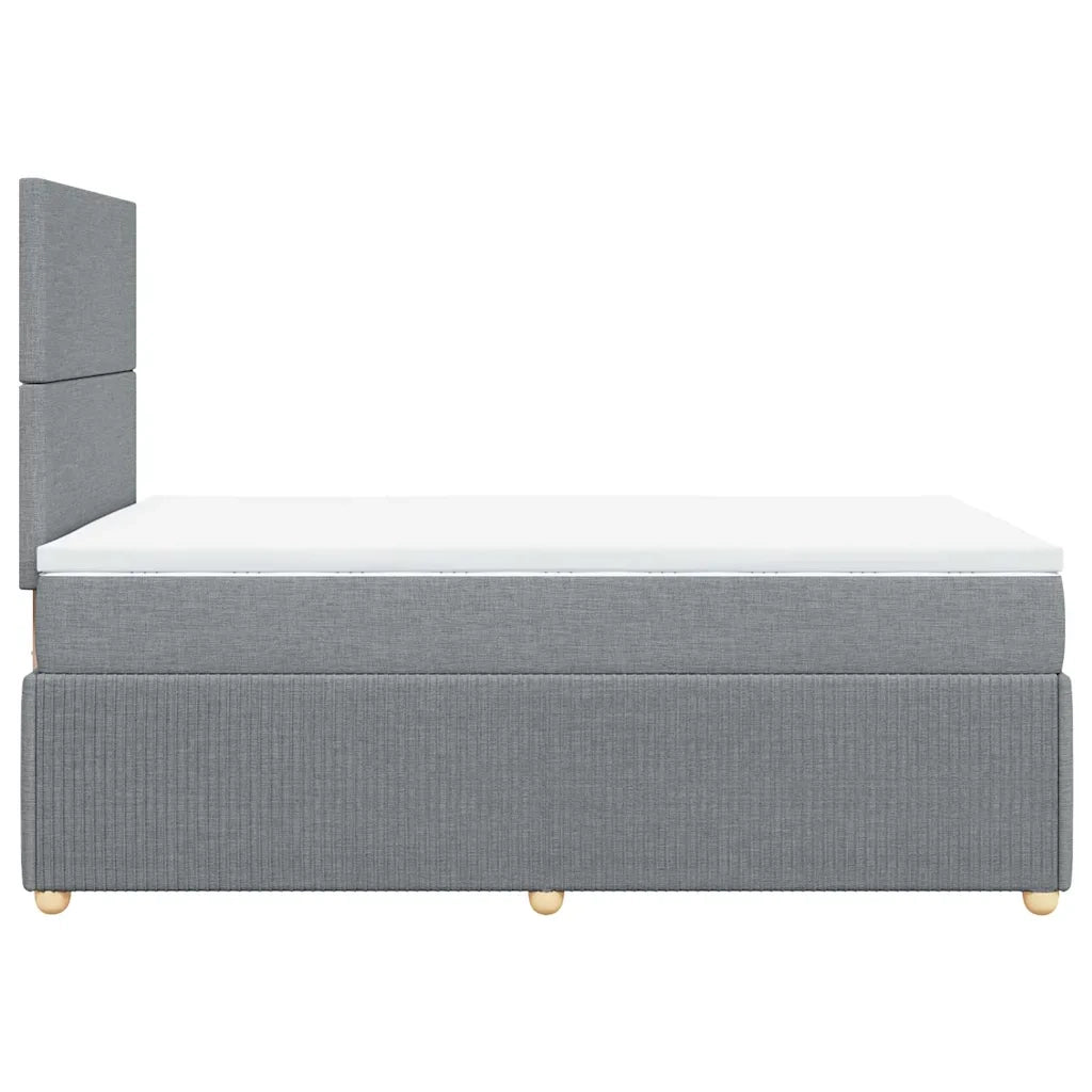 Giroletto a Molle con Materasso Grigio Chiaro 120x200cm Tessuto