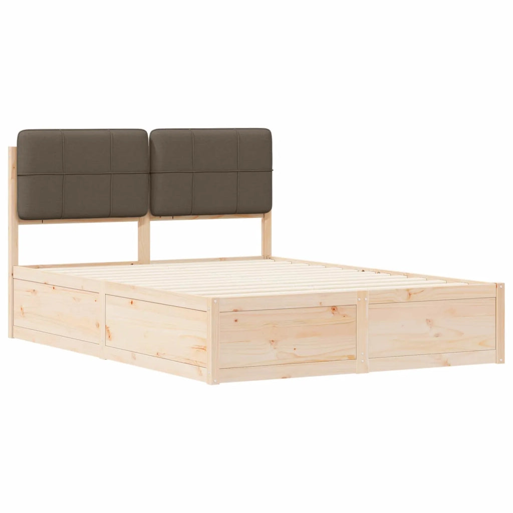 Letto con Testiera Rivestita Talpa 140 x 190 cm Pino massello