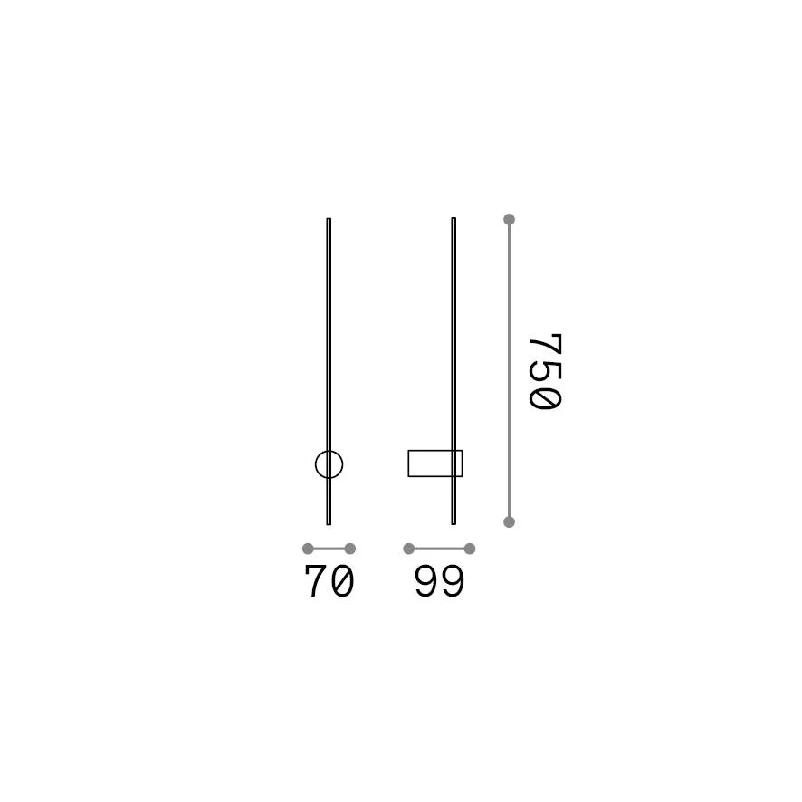 Lampada Da Parete Collezione ESSENCE LED 12W Luce Naturale Ottone Ideal Lux
