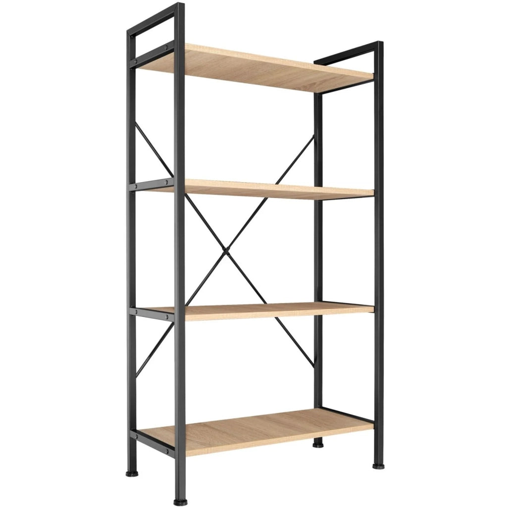 Libreria grande in stile industriale/vintage con 4 ripiani 121,5 cm beige 08_0000279