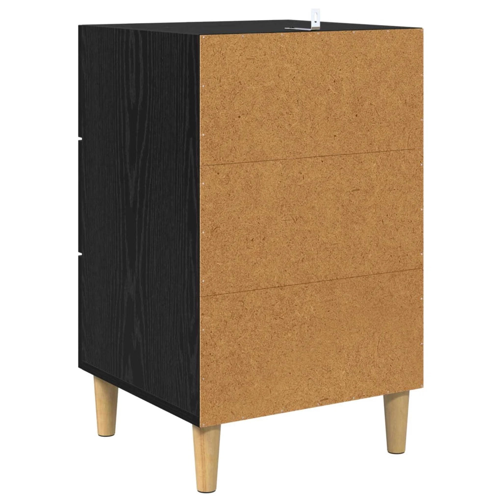 Comodino | Armadio da Notte | Mobiletto da notte Rovere Nero 40 x 40 x 66 cm Legno multistrato