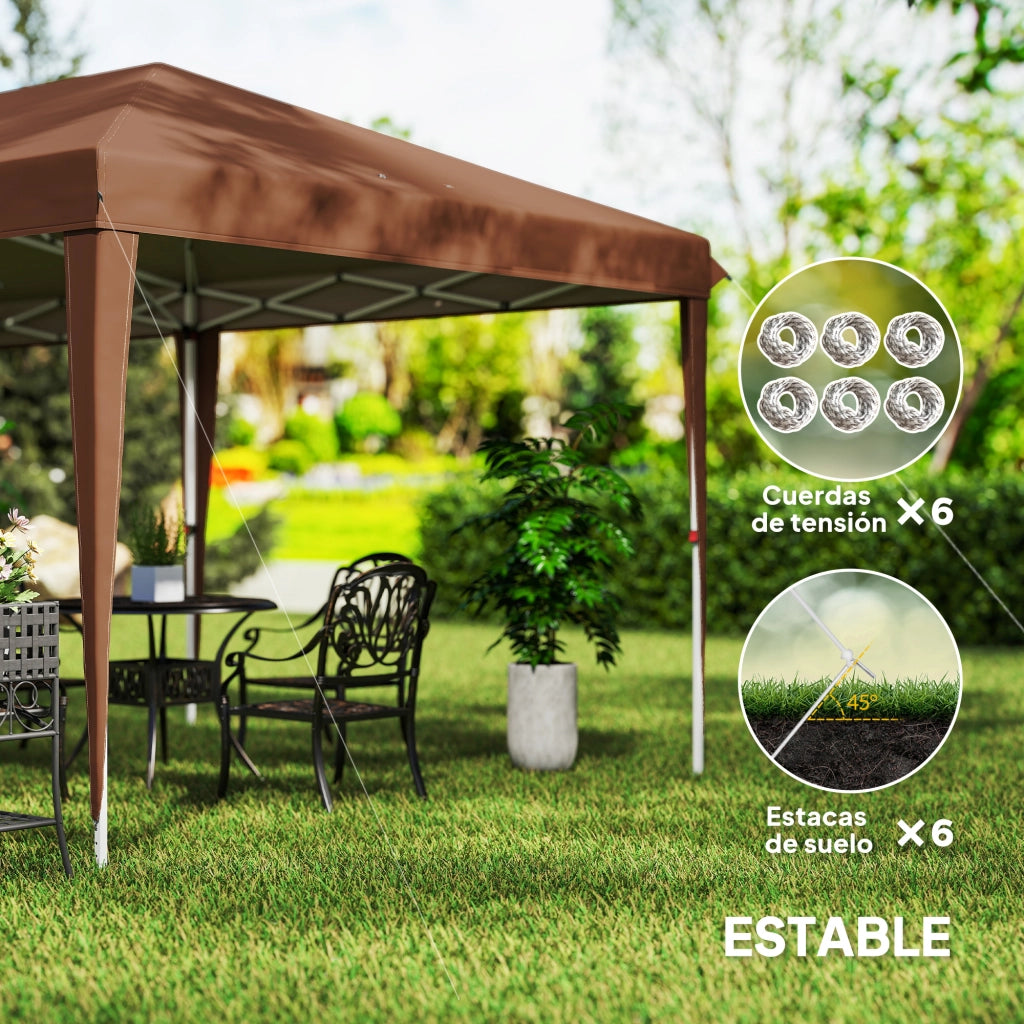 Tenda da giardino pieghevole ¨C zephmum ¨C marrone 6x3 m