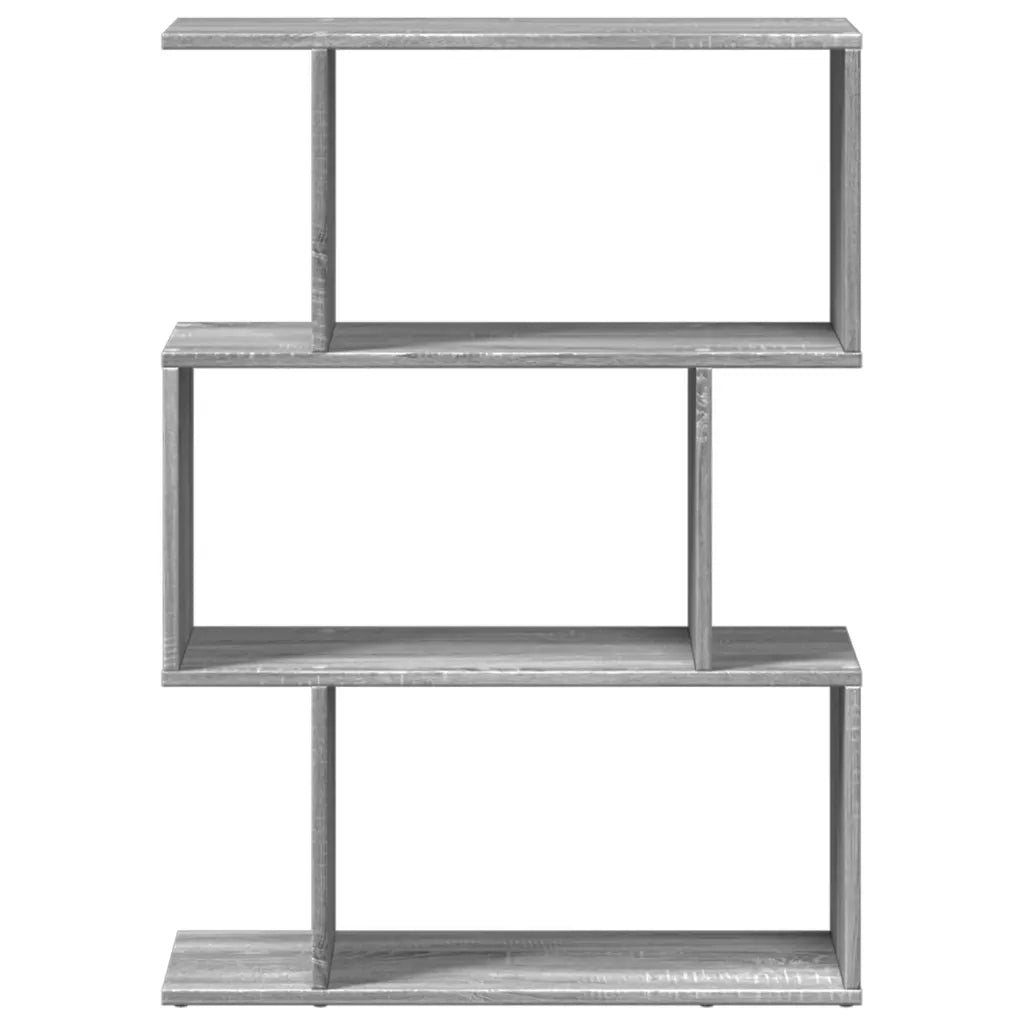 Libreria Divisorio 3 Piani-Scaffale per Libri-Mobile di Stoccaggio Grigio Sonoma 70x24x97 cm Truciolato