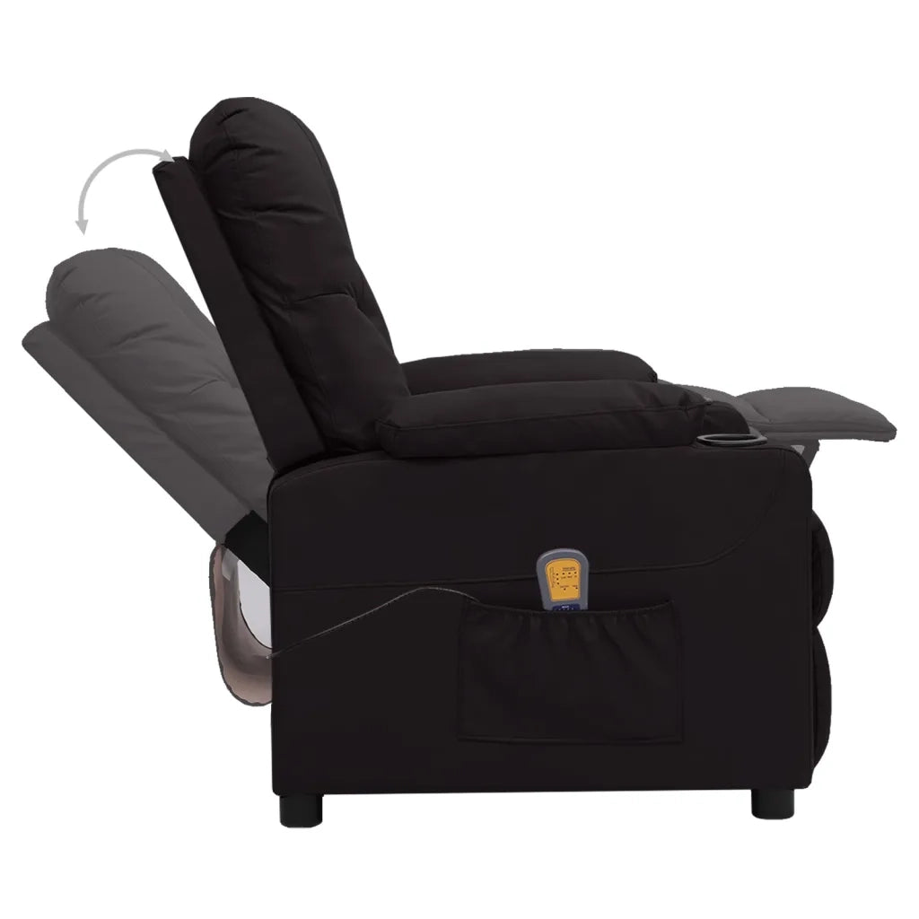 Poltrona Massaggiante Reclinabile Nera in Similpelle cod mxl 31734
