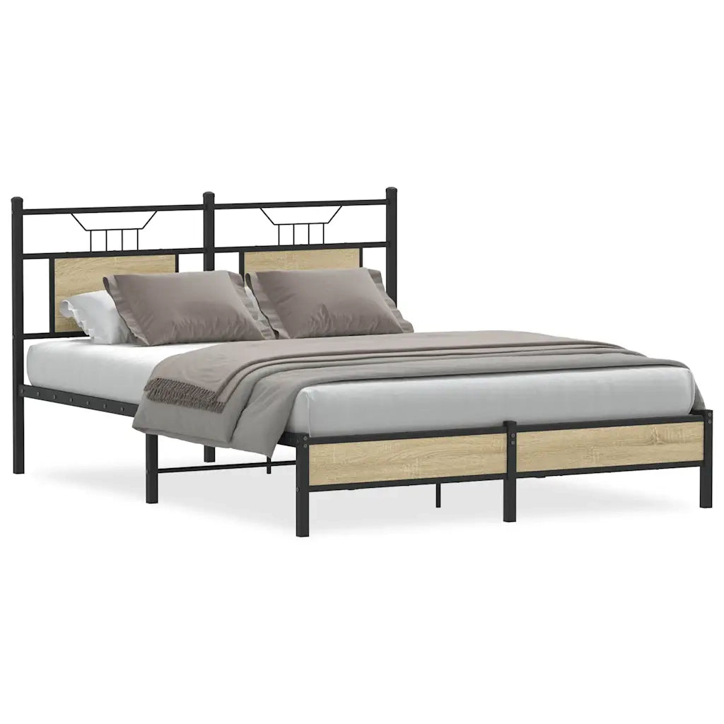 Giroletto senza Materasso-Struttura Letto Rovere Sonoma 140x200cm in Truciolato 247146