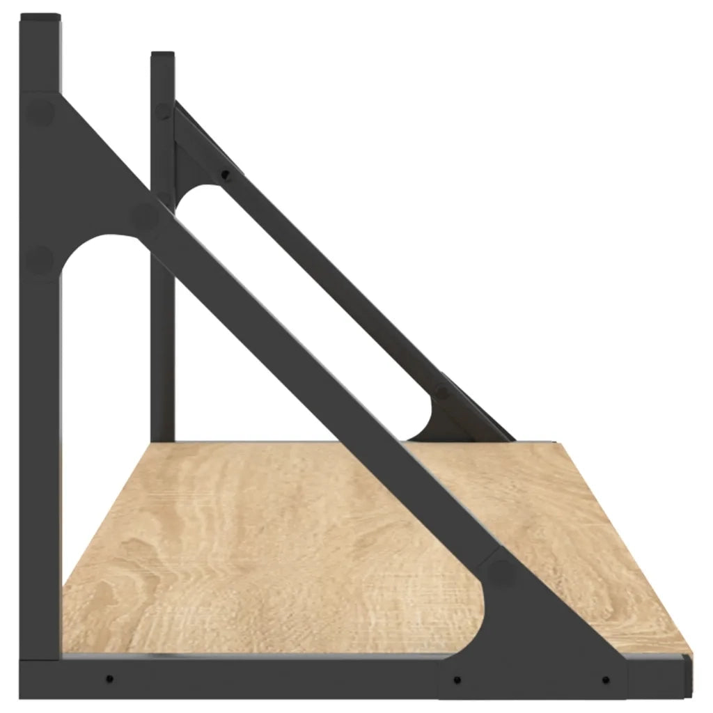 Mensole da parete 2 pz Rovere Sonoma 80x25x25,5 cm Legno ingegnerizzato 836339