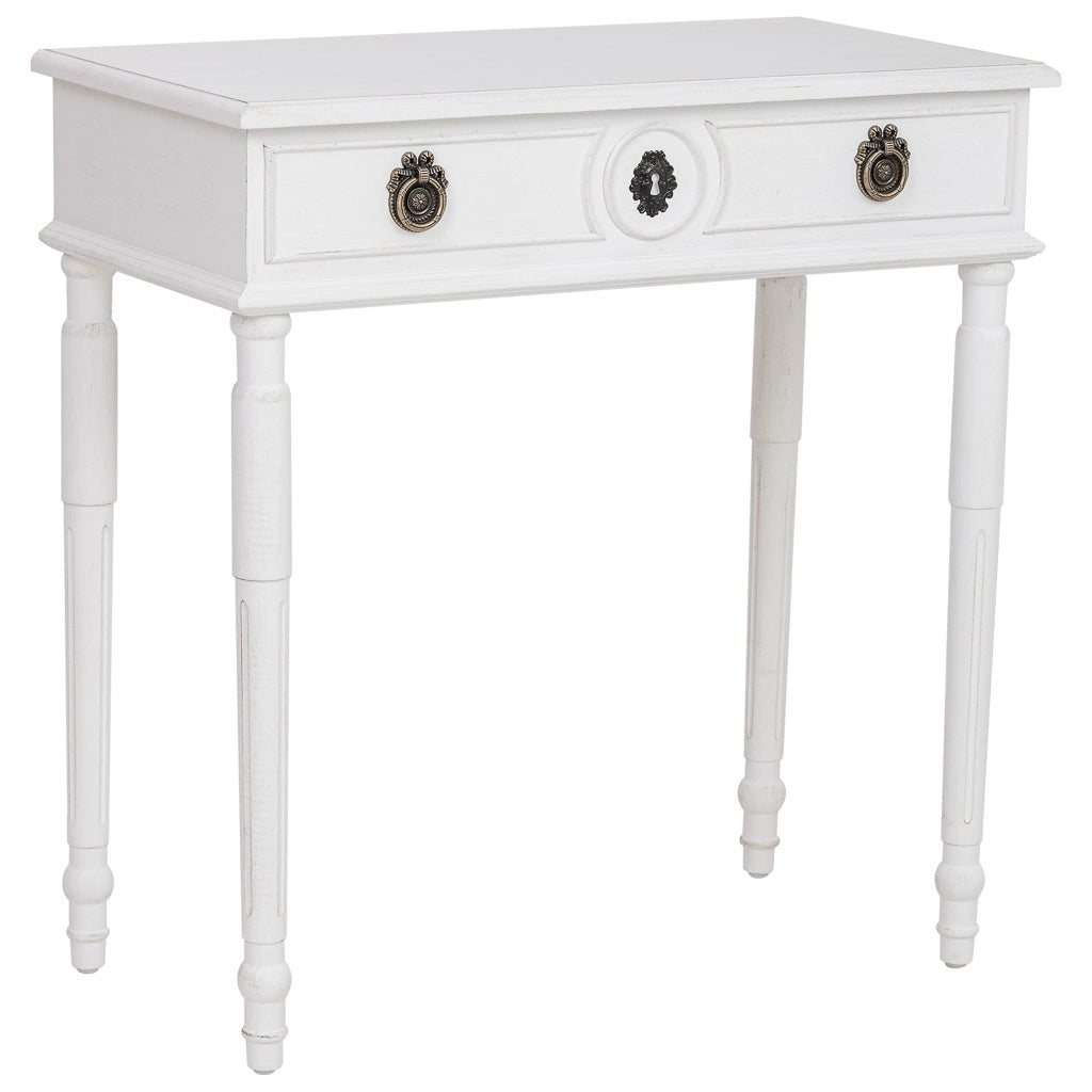 Tavolino da ingresso in legno bianco 71x36,5x74h cm