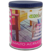 Ecolux smalto ecologico satinato acrilico ad acqua inodore per interno ed esterno *** tinta nero, contenuto litri 0,7...