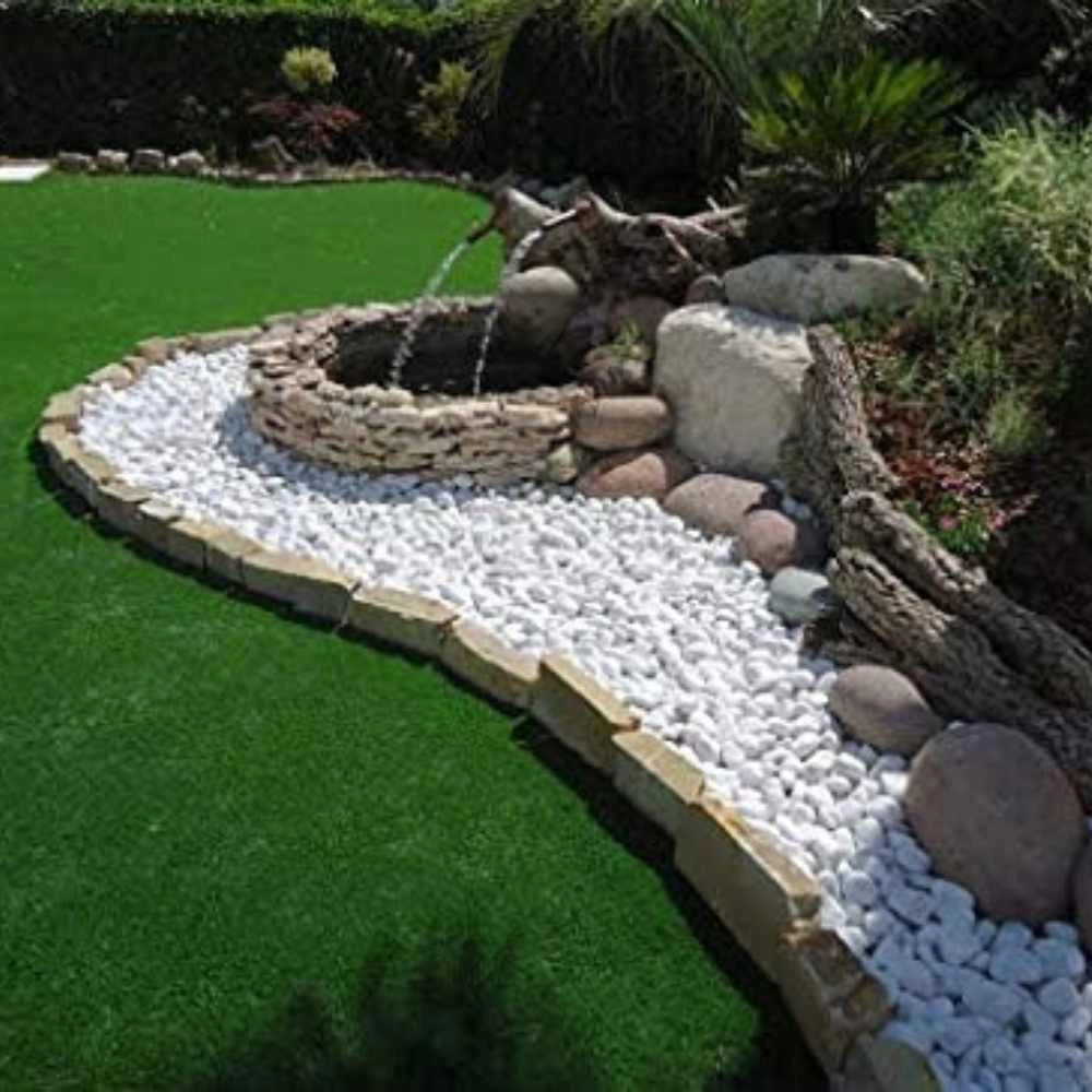 Ciottoli bianco granulometria 25/40 pietre naturali decorazione giardini kg 25
