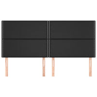 Testiera 4 pz Nero 90x5x78/88 cm in Similpelle