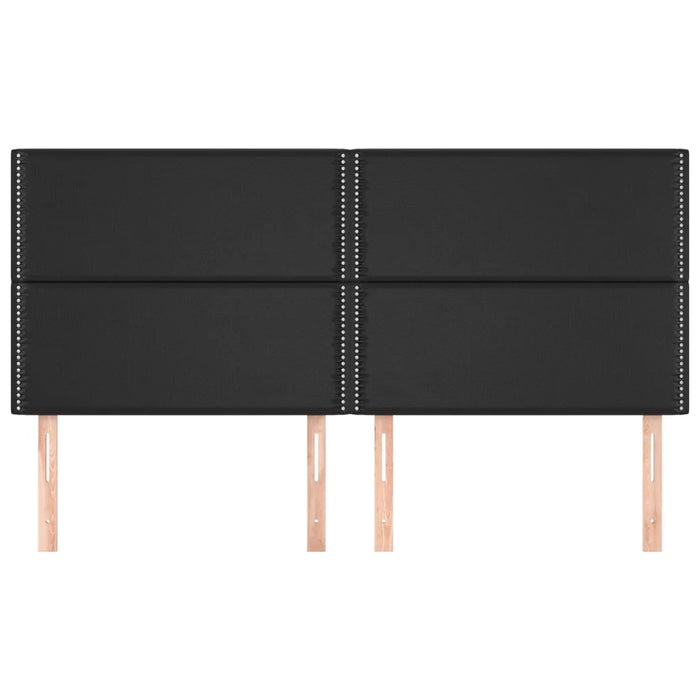 Testiera 4 pz Nero 90x5x78/88 cm in Similpelle