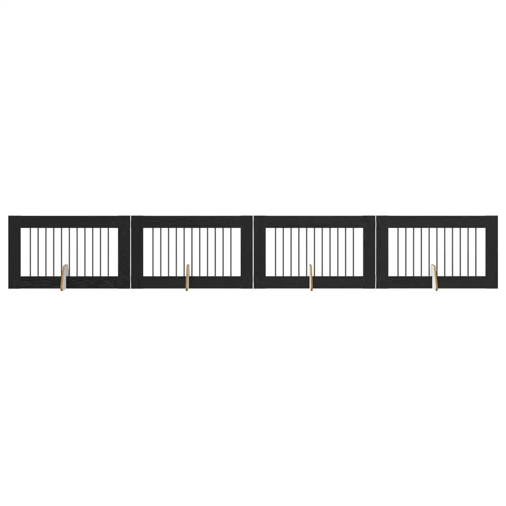Cancello per cani con supporti 4 pcs Rovere Nero 100 x 60 cm 892115
