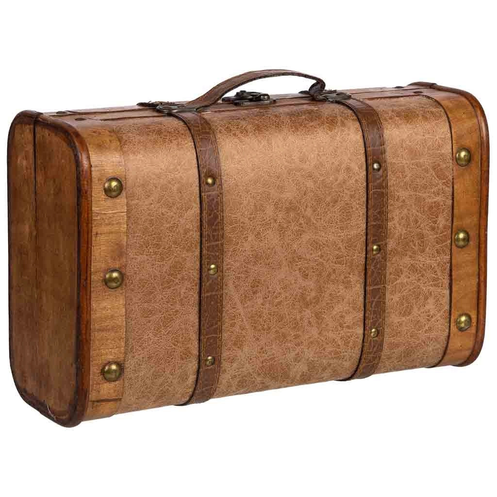 Valigia in legno marrone 38x23x13h cm