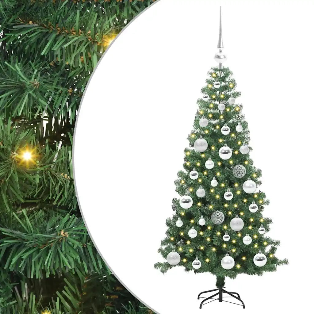 Albero di Natale con 150 LED con supporto Verde 120 cm PVC 3396363