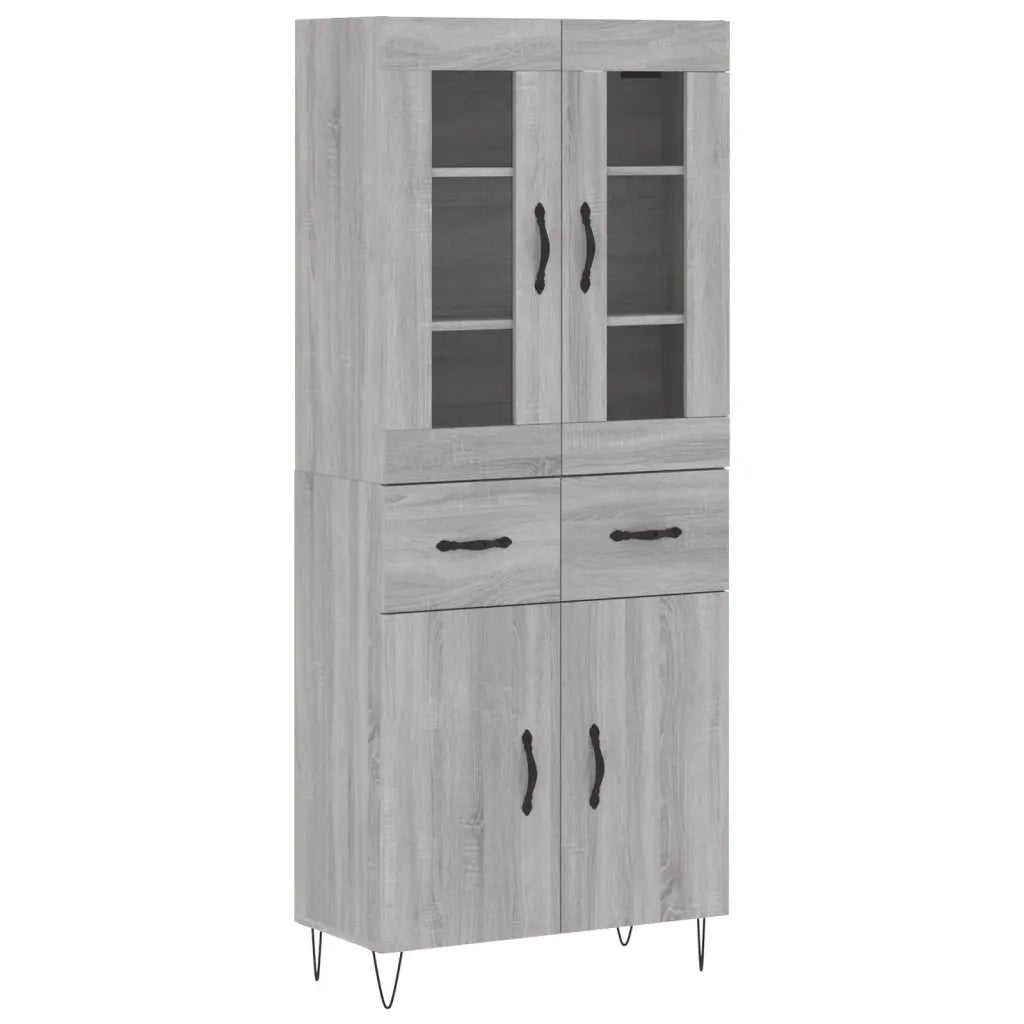 Credenza Grigio Sonoma 69,5x34x180 cm in Legno Multistrato 3198567