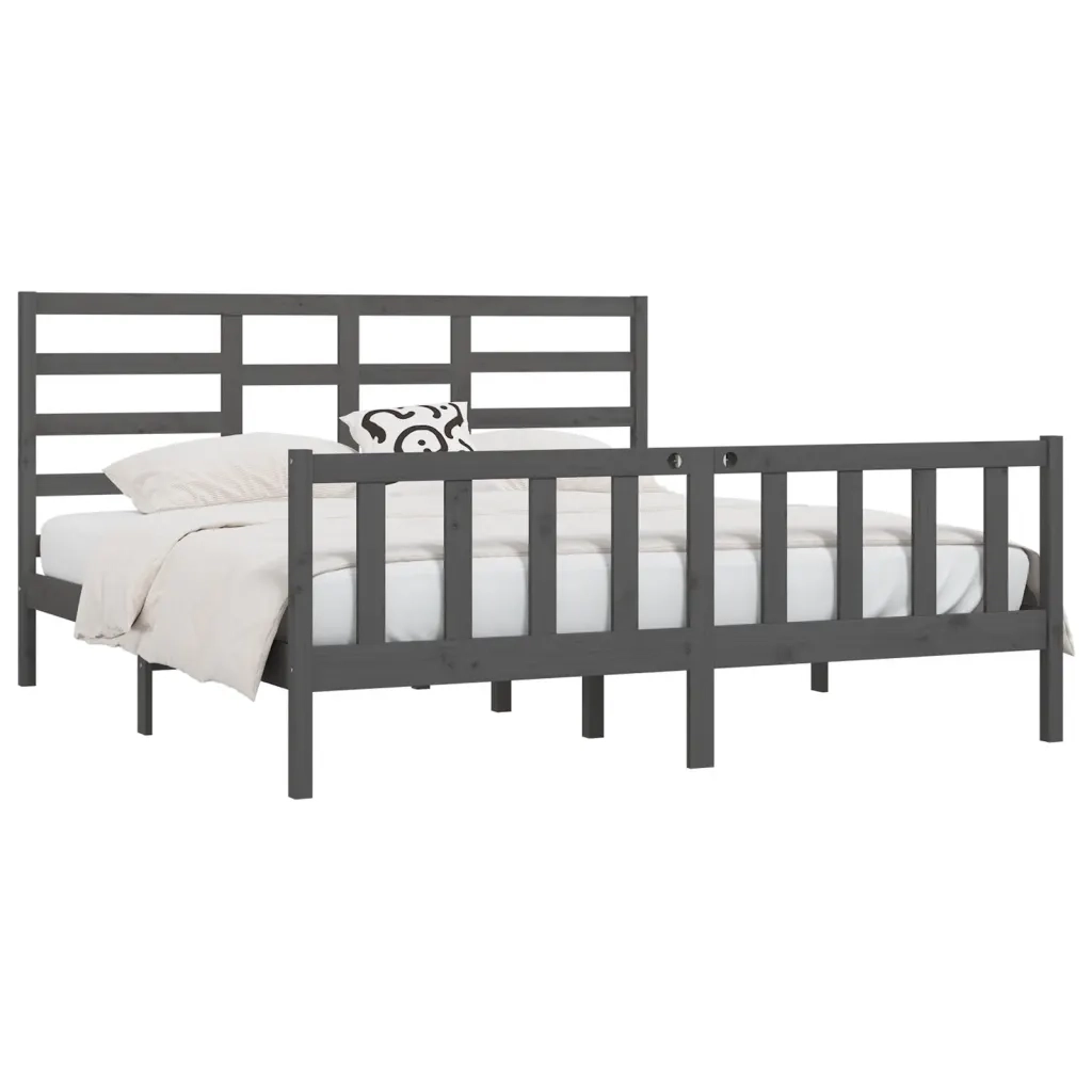 Giroletto Grigio in Legno Massello di Pino 200x200 cm 3107635