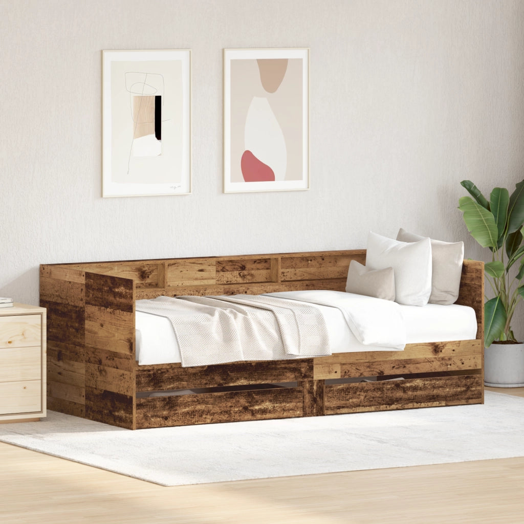 Letto a scomparsa Legno invecchiato Legno ingegnerizzato