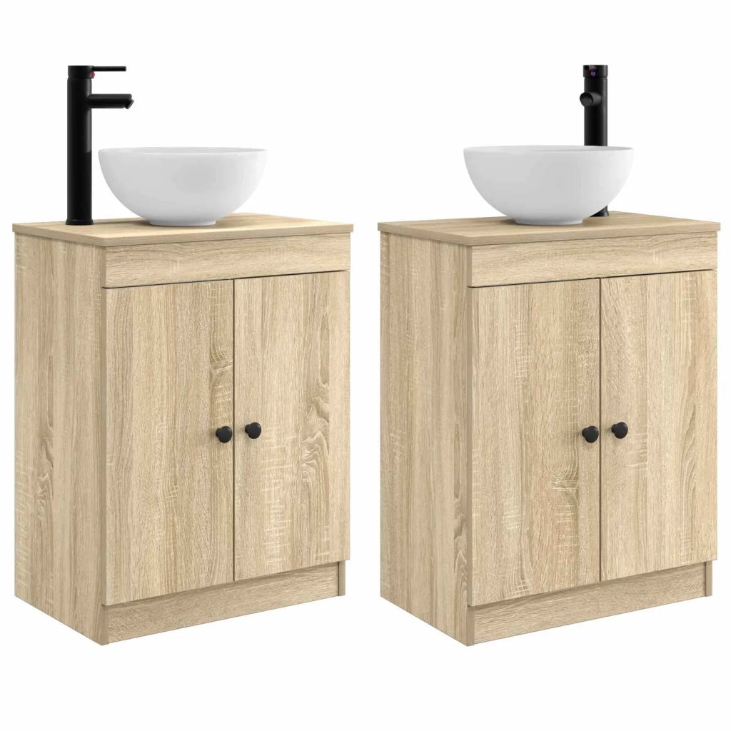 Mobile da bagno con lavabo Rovere Sonoma 54 x 35 x 83 cm 890116