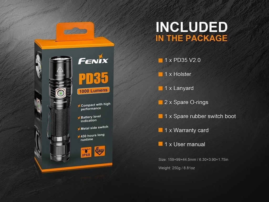 Torcia LED FENIX PD35R 1700 lumen 353 metri