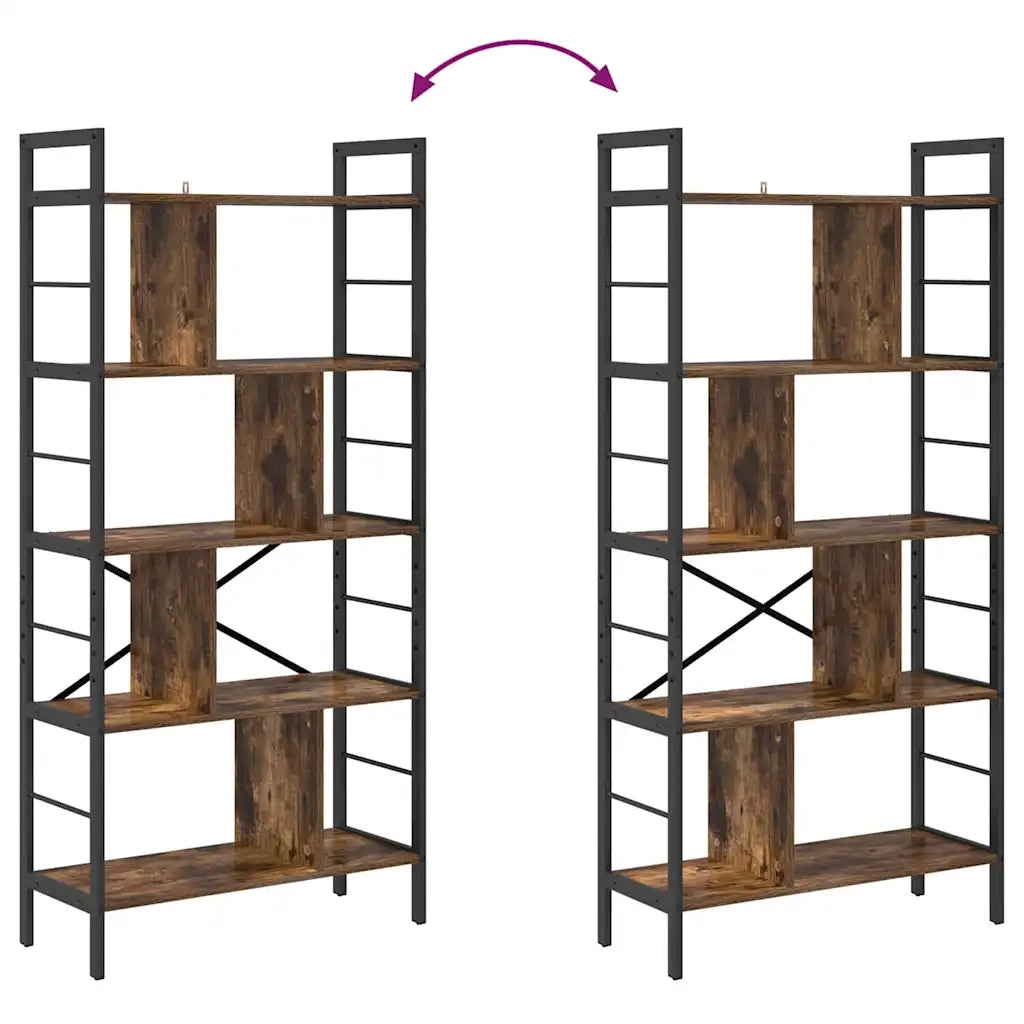 Libreria Rovere fumé 75 x 30 x 156 cm Legno multistrato 883960