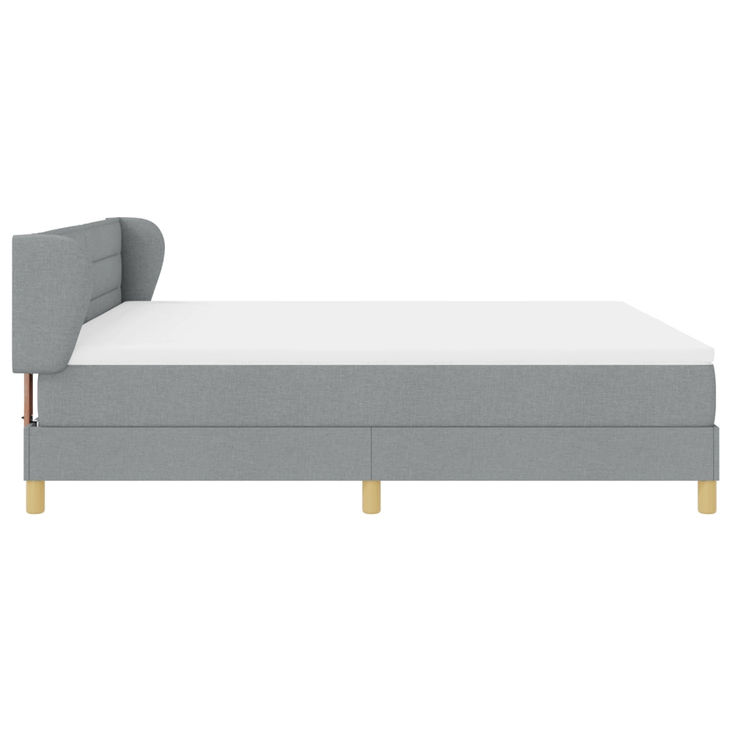 Letto a Molla  con Materasso Grigio Chiaro 180x200 cm in Tessuto