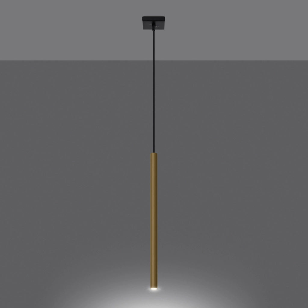 Lampada a sospensione VELINO tubo oro lucido G9 1x8W