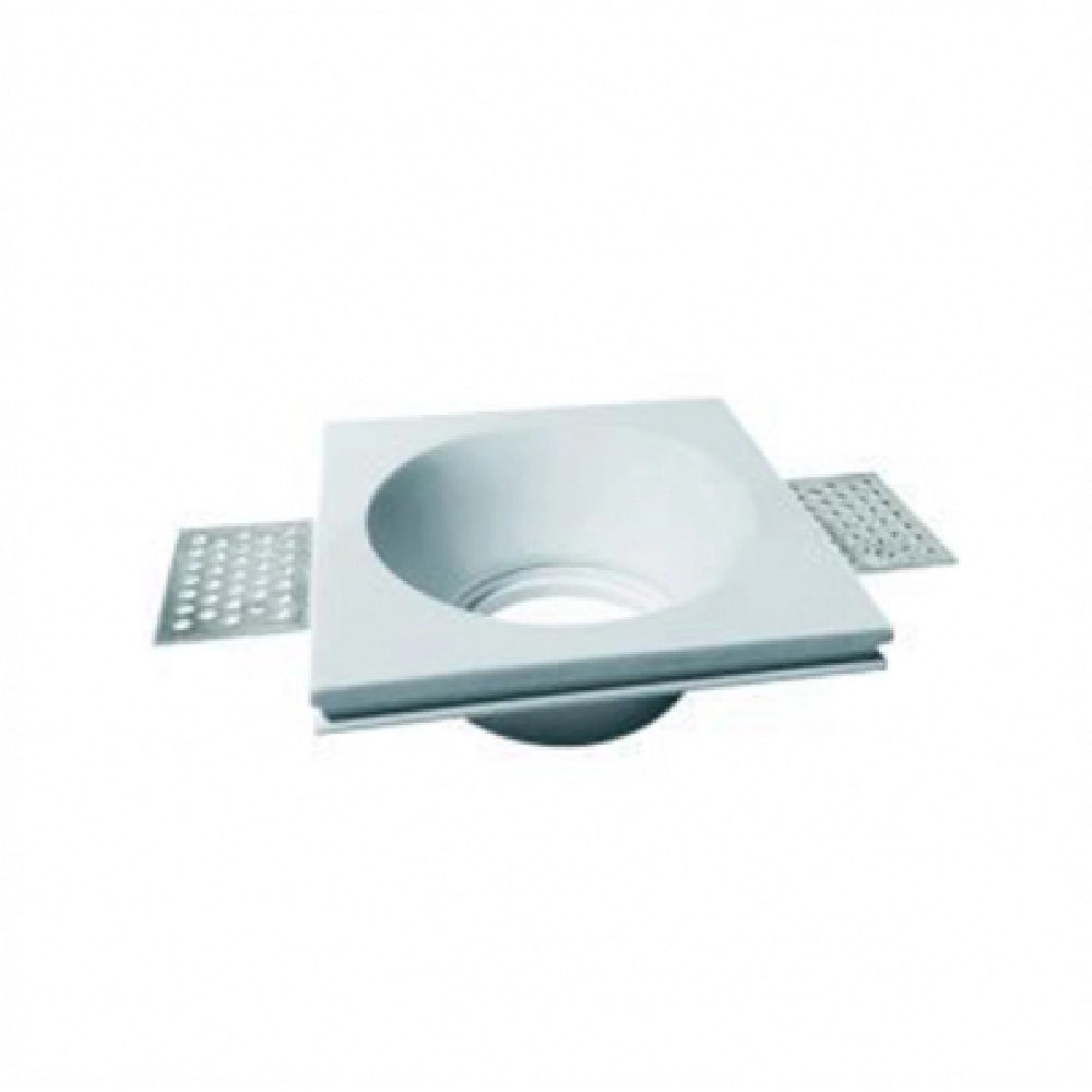 Trade Shop - Portafaretto In Gesso A Incasso Verniciabile Rotondo Supporto Faretto Gu10 Gs-22 -