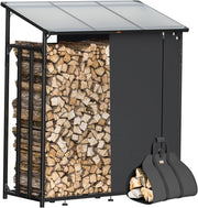 ® Legnaia da Esterno 2,3 m³ 70Px163lx198H cm Tetto Copertura Protettiva Portalegna Rastrelliera Legno Camino Telo Giardino Borsa per Trasporto