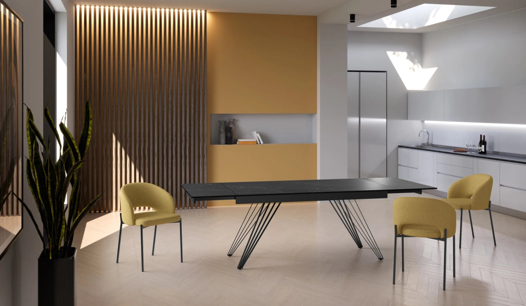 Match 1 - Tavolo allungabile (160/240 x 90 cm) in Ceramica Nera