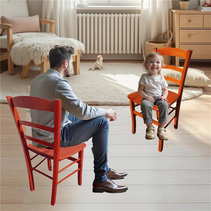 SEDIA IN LEGNO COLORE CILIEGIO 45X45X88 CM CM MODELLO PAESANA CON SEDUTA COMPATTA IN LEGNO MASSELLO SCHIENALE ALTO - 4 PZ