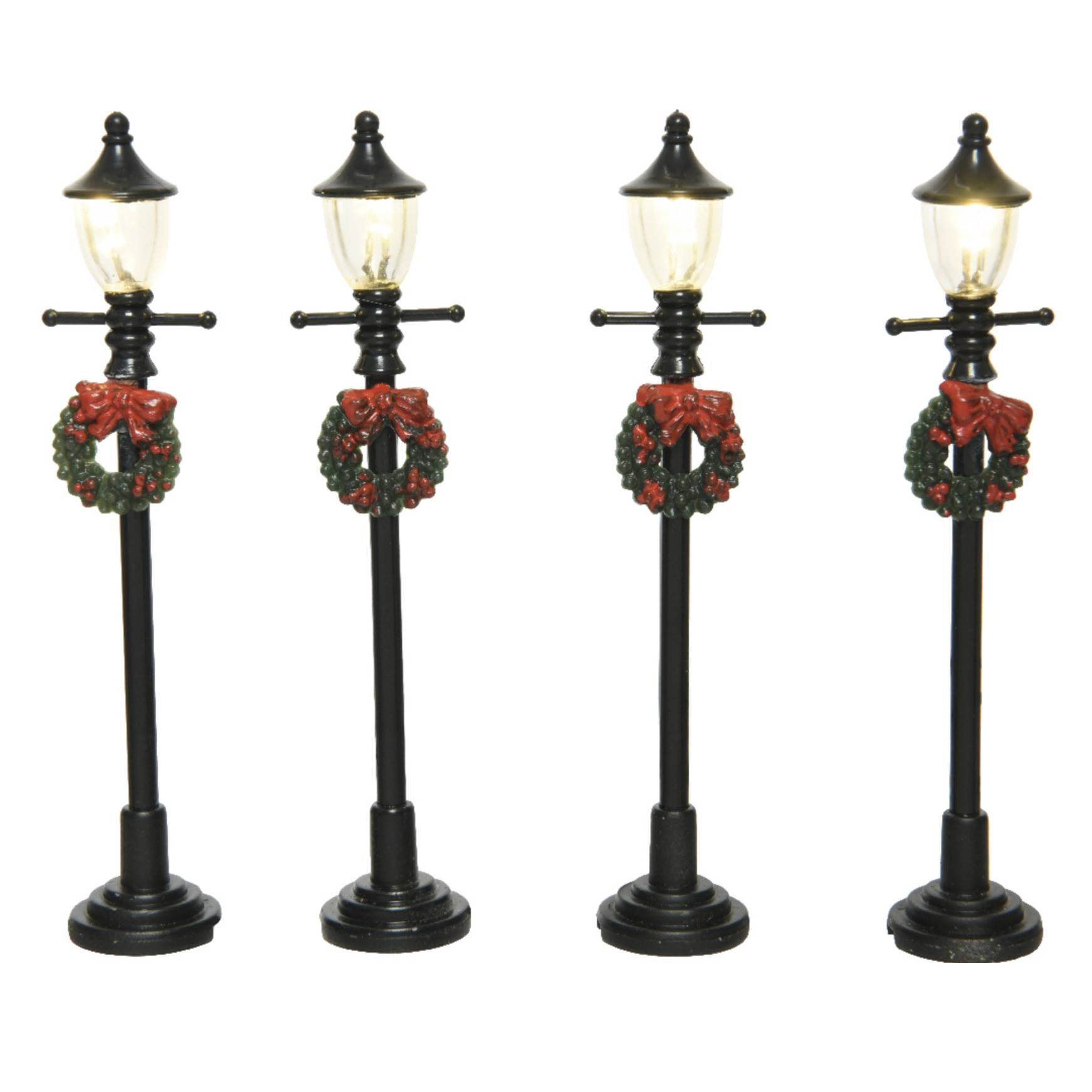 4 LAMPADE STRADA NERO H.10CM