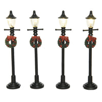 4 LAMPADE STRADA NERO H.10CM