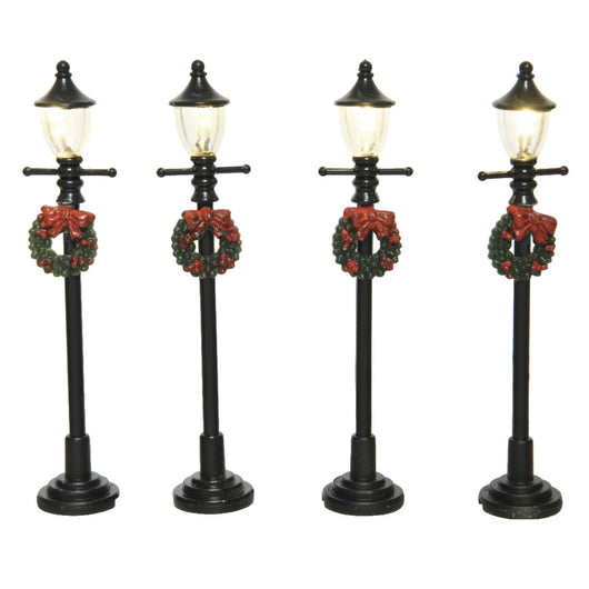 4 LAMPADE STRADA NERO H.10CM