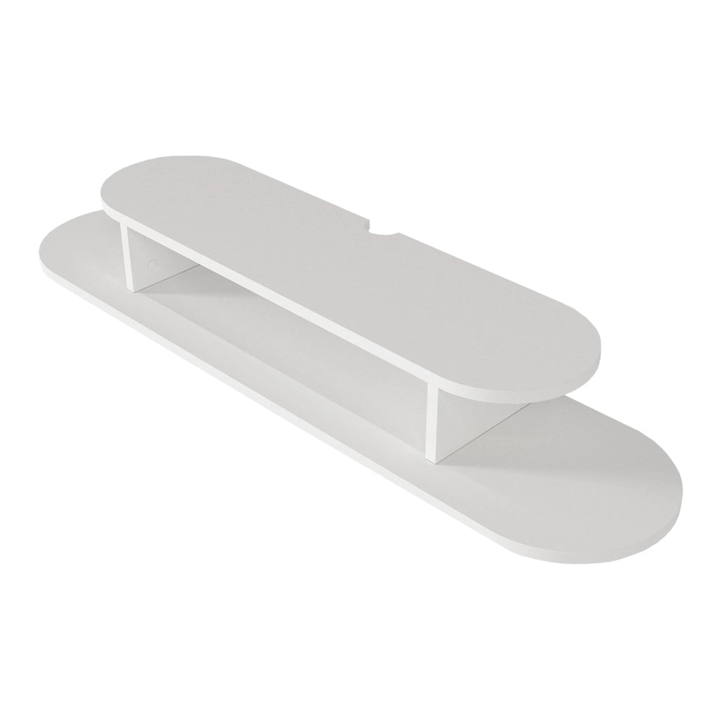 Mobile Porta TV Targema da Parete a Forma Ellittica 120 x 30 x 16 cm - Bianco [en.casa]