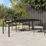 Tavolo da Giardino Marrone 250x100x75 cm Polyrattan