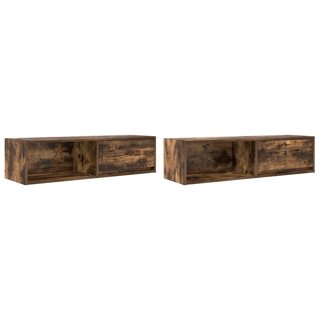 Mobili TV 2 pz Rovere Fumo 100x31x25,5 cm Legno Multistrato 861481