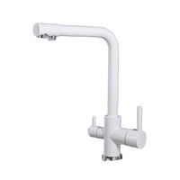 FELIX| Rubinetto per acqua potabile premium a 3 vie bianco opaco | miscelatore da cucina ad osmosi in acciaio inossidabile|Filtro 3 connessioni gastro