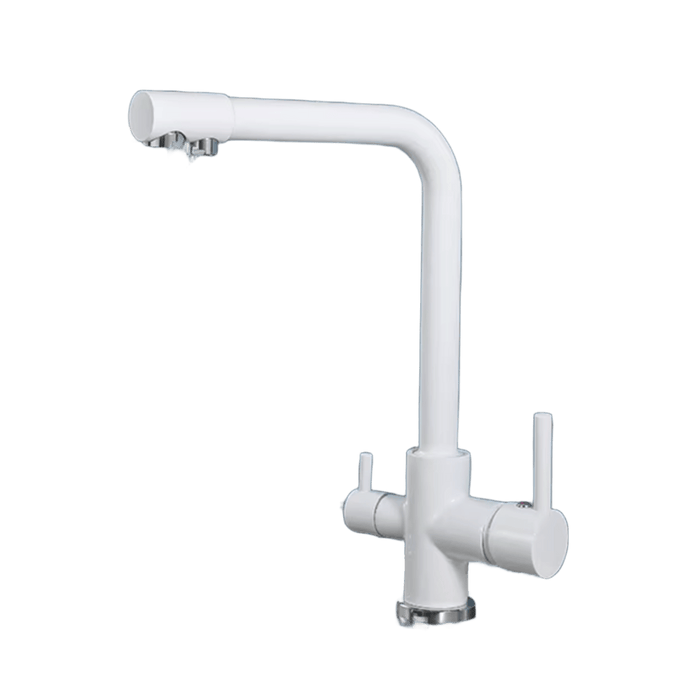 FELIX| Rubinetto per acqua potabile premium a 3 vie bianco opaco | miscelatore da cucina ad osmosi in acciaio inossidabile|Filtro 3 connessioni gastro