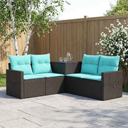 Set di divani 5 pz Nero e Blu 179 x 179 x 85 cm 3447870