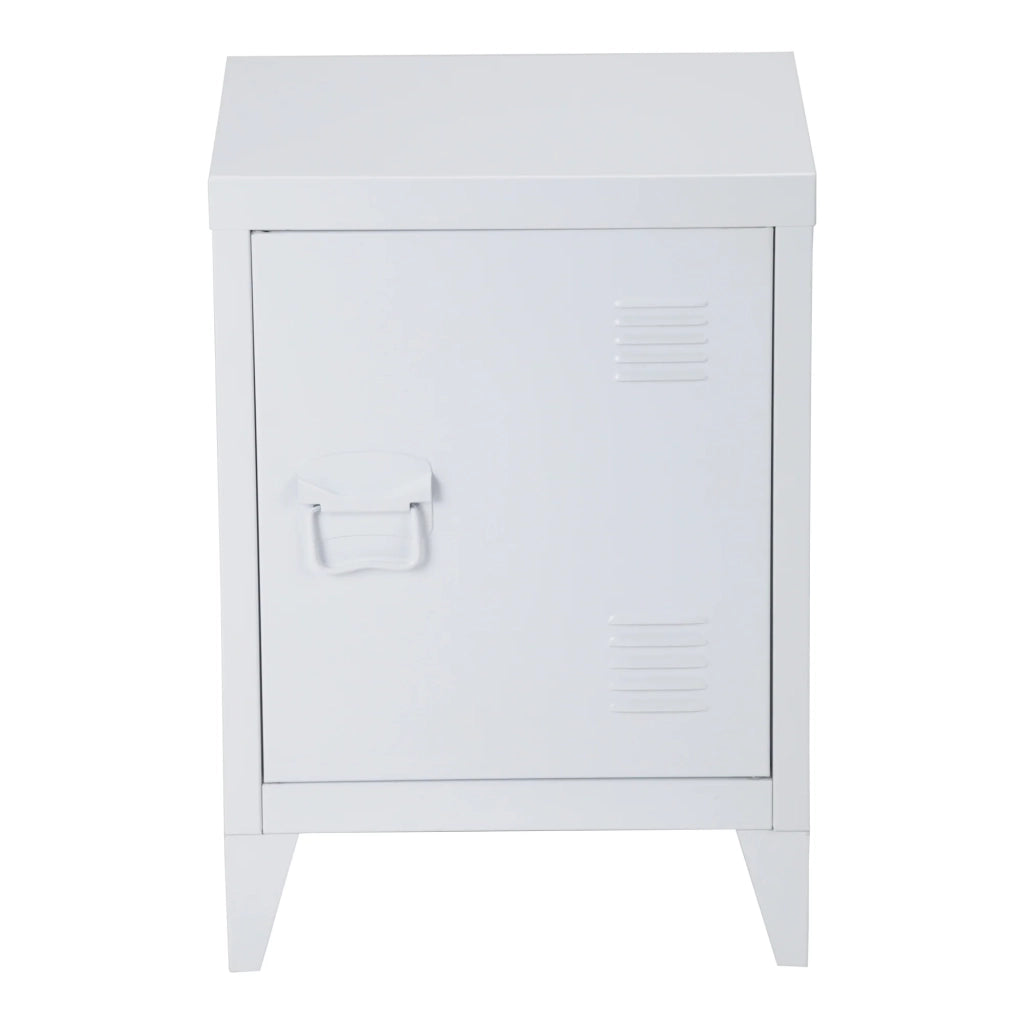 Comodino in acciaio laminato 57 x 40 x 30 cm bianco opaco 03_0008679