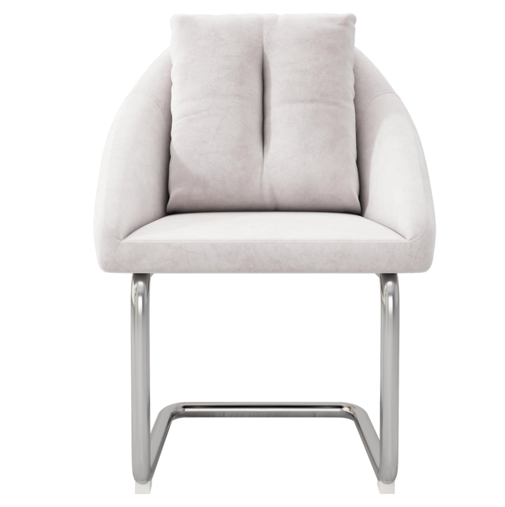 Set di 6 sedie in velluto beige con struttura in metallo; ergonomiche e confortevoli