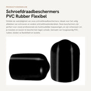 Protezione a schermo per cavi - 50 pezzi - PVC-Rubber - Bocchetta rotonda - Estremità chiusa - Protezione cavi - Flessibile e isolato - 15x9mm - Protezione cavo